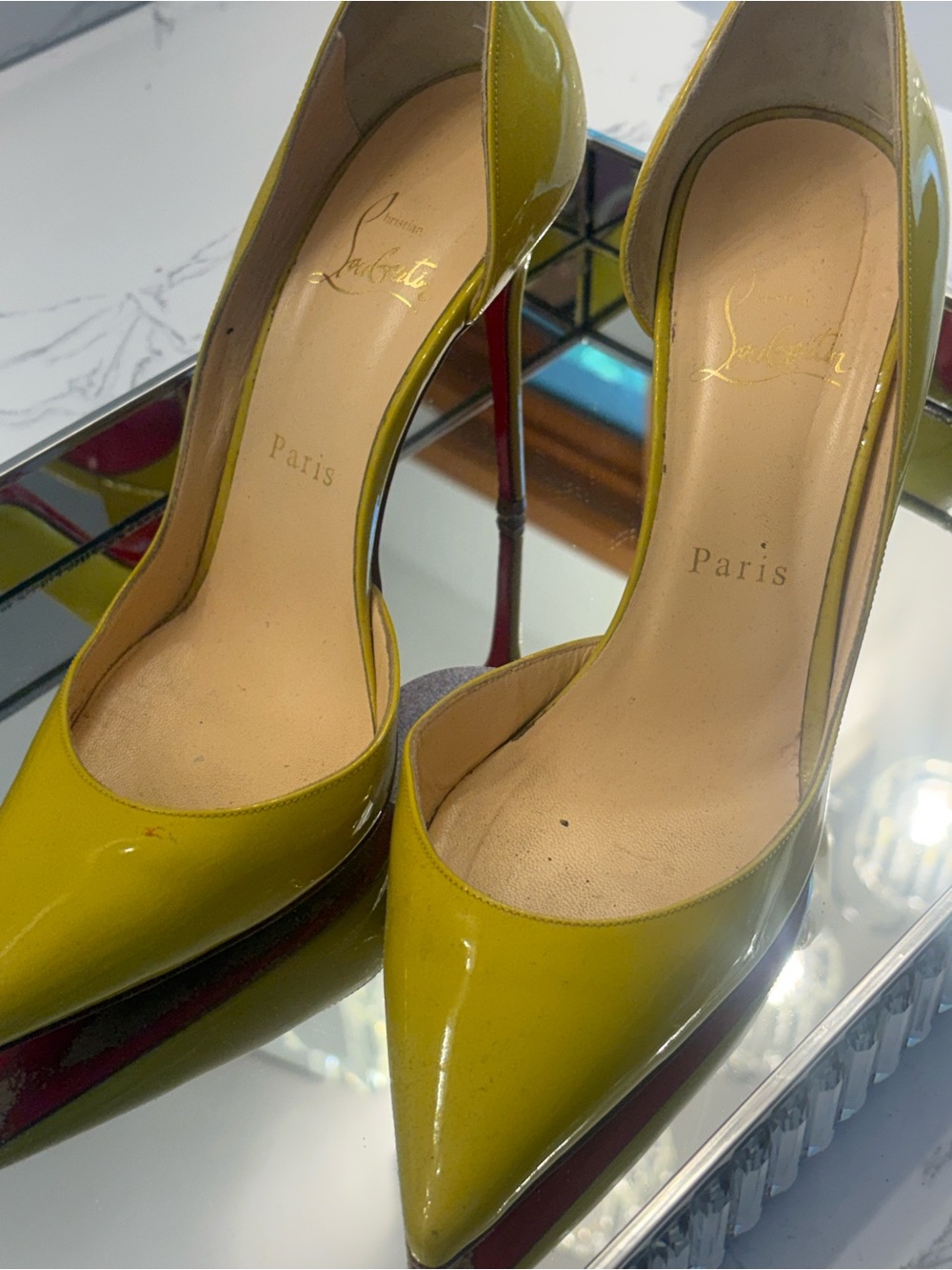 Authentic Christian Louboutin Yellow Patent Women’s Pumps - Picture 8 of 11